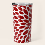 Christmas Floral Bloom, Red and White Travel Mug Gallery Image 3
