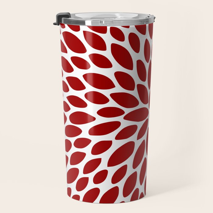 Christmas Floral Bloom, Red and White Travel Mug Gallery Image 3