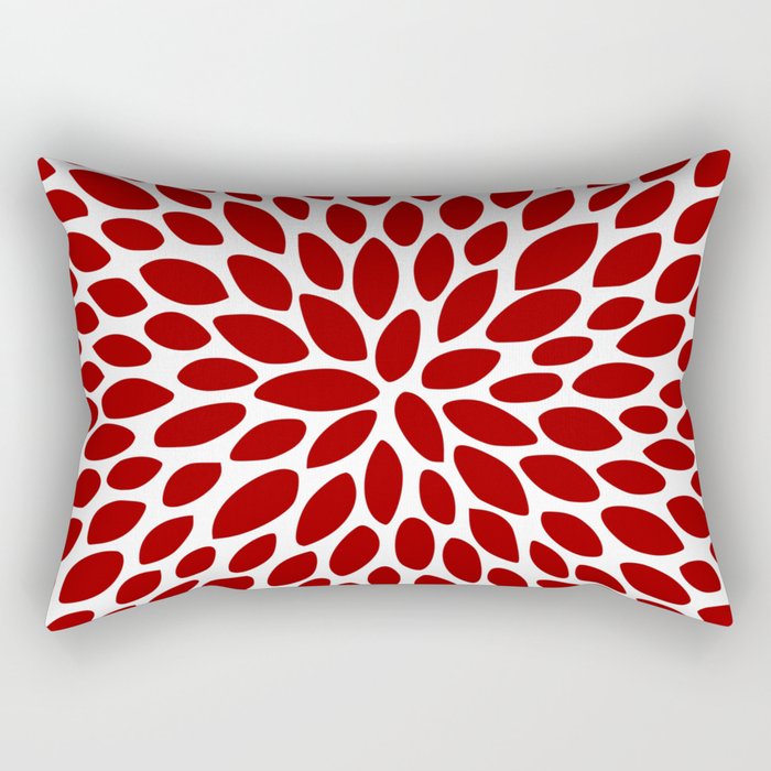 Christmas Floral Bloom, Red and White Rectangular Pillow Gallery Image 2