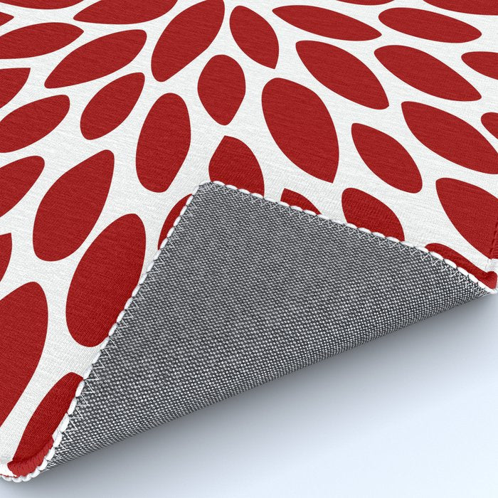 Christmas Floral Bloom, Red and White Rug Gallery Image 4