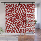 Christmas Floral Bloom, Red and White Wall Mural Gallery Image 1