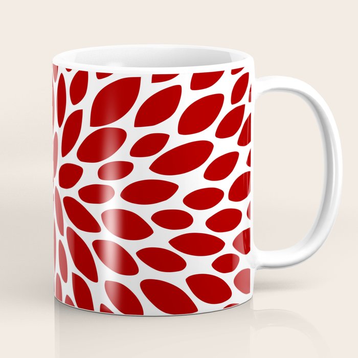 Christmas Floral Bloom, Red and White Coffee Mug Gallery Image 1