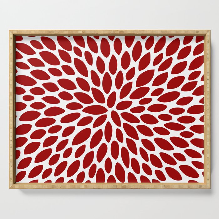 Christmas Floral Bloom, Red and White Serving Tray Gallery Image 1