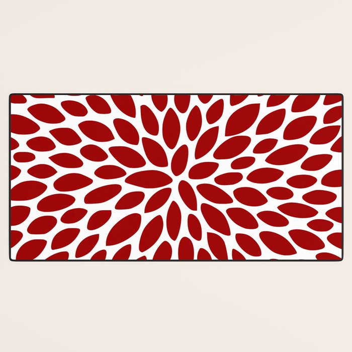 Christmas Floral Bloom, Red and White Desk Mat Gallery Image 3