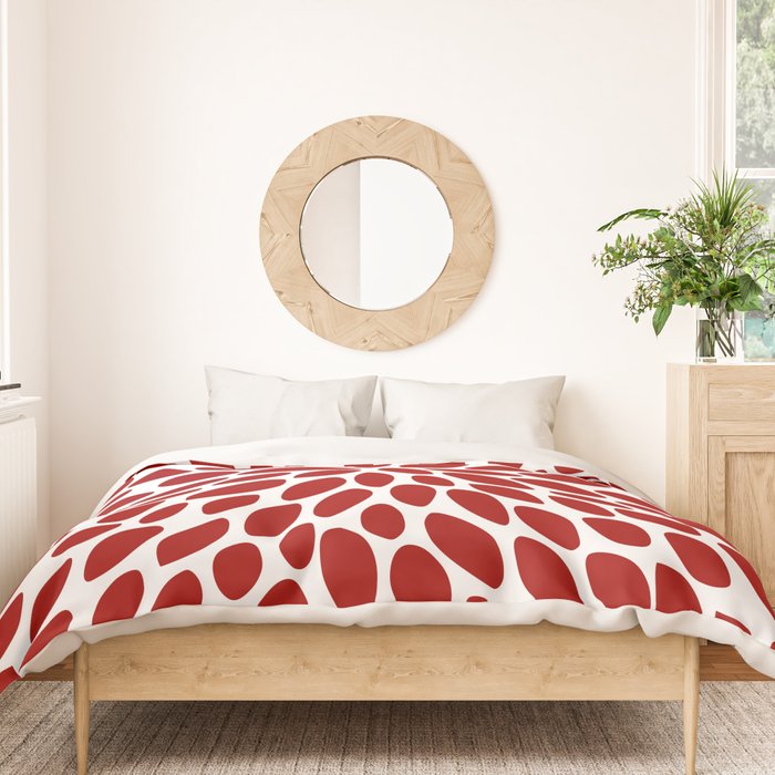 Christmas Floral Bloom, Red and White Duvet Cover Gallery Image 3