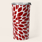 Christmas Floral Bloom, Red and White Travel Mug Gallery Image 2