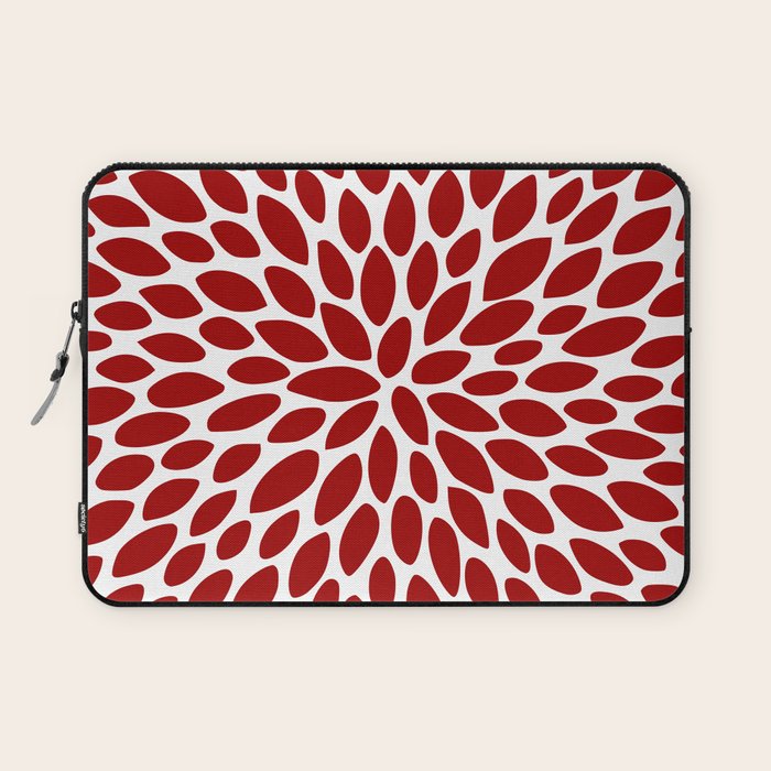 Christmas Floral Bloom, Red and White Laptop Sleeve Gallery Image 1