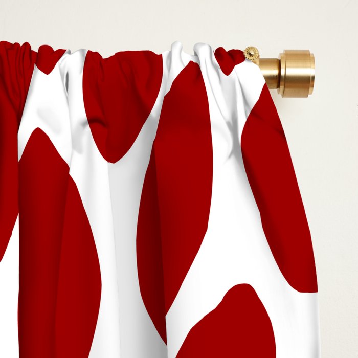 Christmas Floral Bloom, Red and White Window Curtain Gallery Image 2