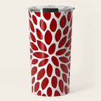 Christmas Floral Bloom, Red and White Travel Mug Gallery Image 1