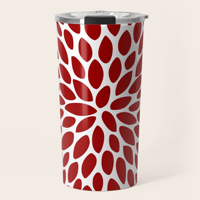 Christmas Floral Bloom, Red and White Travel Mug Gallery Image 1