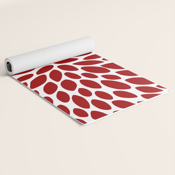 Christmas Floral Bloom, Red and White Yoga Mat Gallery Image 2