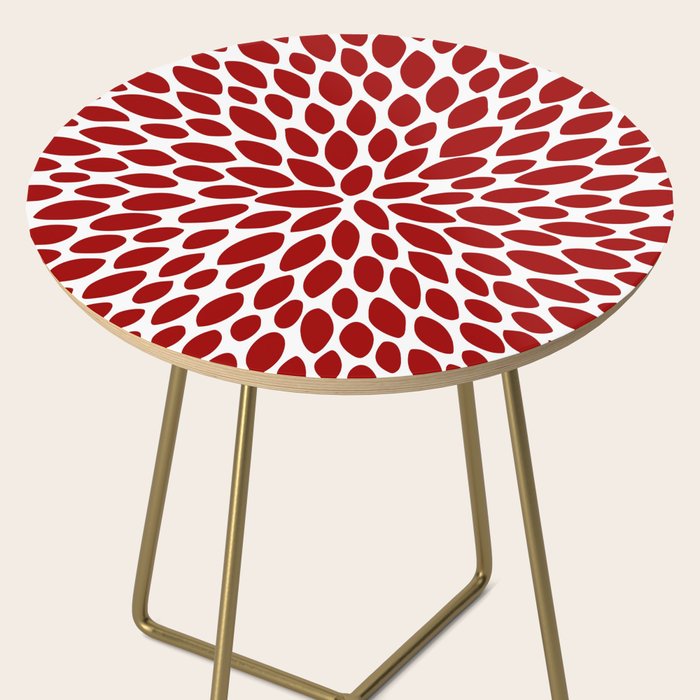 Christmas Floral Bloom, Red and White Side Table Gallery Image 2