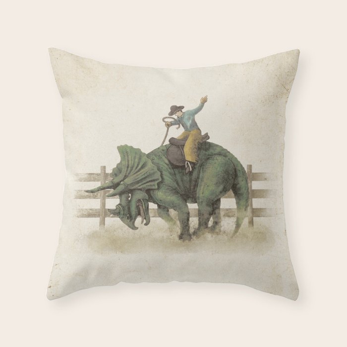 Dino Rodeo  Throw Pillow Gallery Image 6