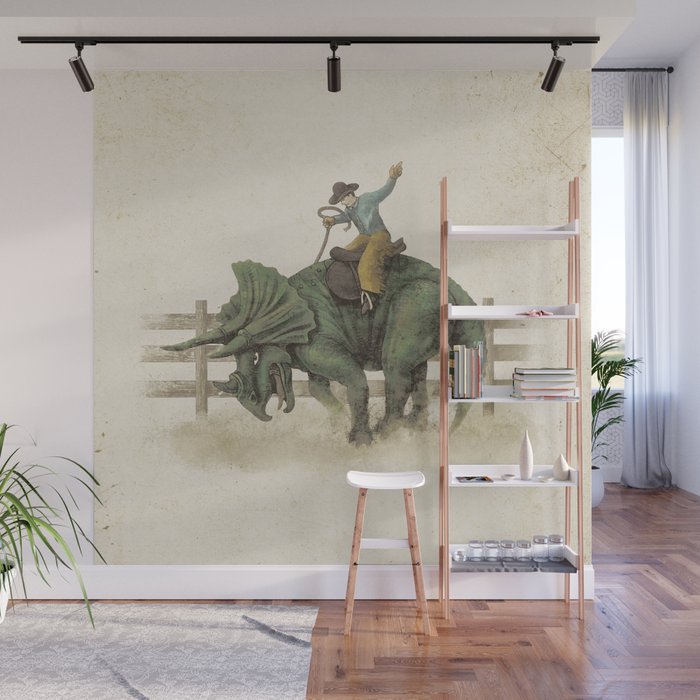 Dino Rodeo  Wall Mural Gallery Image 1