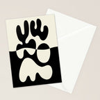 Mid Century Modern Organic Abstraction 235 Black and Ivory White Stationery Card Gallery Image 2