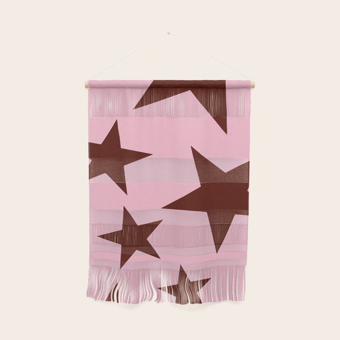 Pink and Burgundy Big Ol Stars Wall Hanging Gallery Image 1