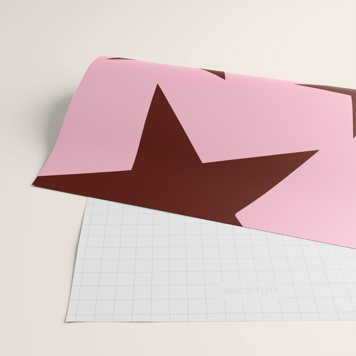 Pink and Burgundy Big Ol Stars Wrapping Paper Gallery Image 2
