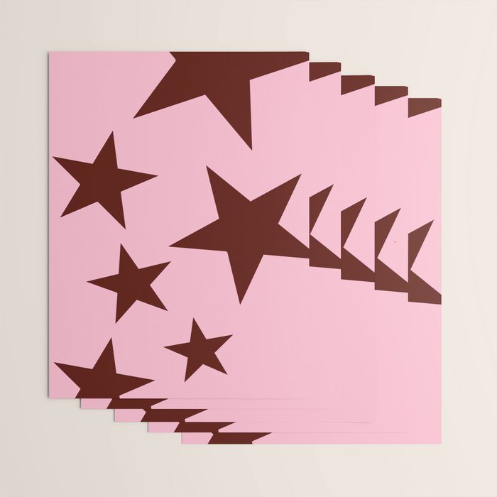 Pink and Burgundy Big Ol Stars Wrapping Paper Gallery Image 3