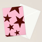 Pink and Burgundy Big Ol Stars Stationery Card Gallery Image 2