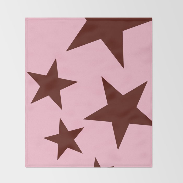 Pink and Burgundy Big Ol Stars Throw Blanket Gallery Image 2