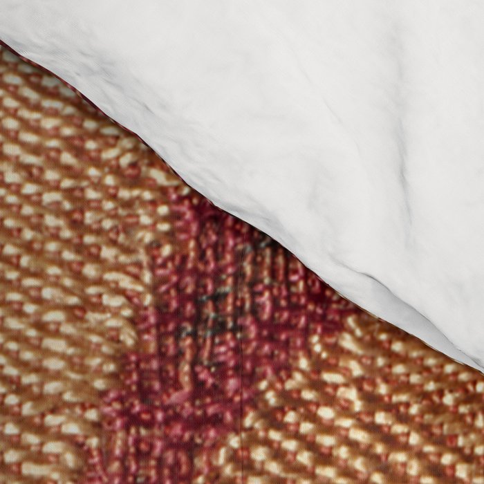 Antique Distressed Red Silk with Palmettes and Birds Comforter Gallery Image 4