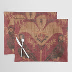 Antique Distressed Red Silk with Palmettes and Birds Placemat Gallery Image 1