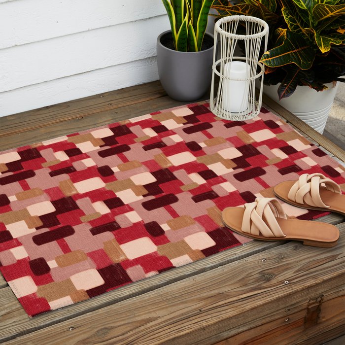 Modern Craft Abstract Pattern - Geometric Pattern Outdoor Rug Gallery Image 2