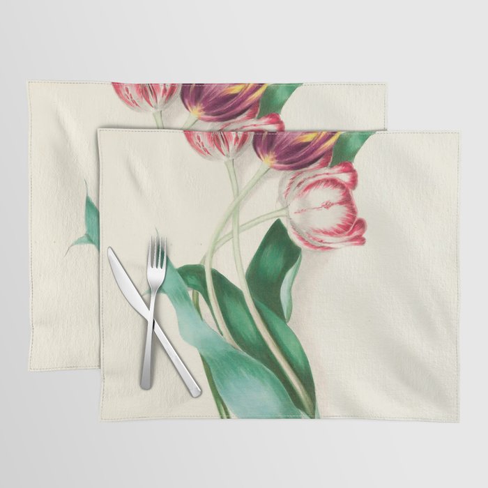 Tulips by Clarissa Munger Badger, "Floral Belles," 1866 (benefitting The Nature Conservancy) Placemat Gallery Image 1