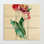 Tulips by Clarissa Munger Badger, "Floral Belles," 1866 (benefitting The Nature Conservancy) Wood Wall Art Gallery Image 1