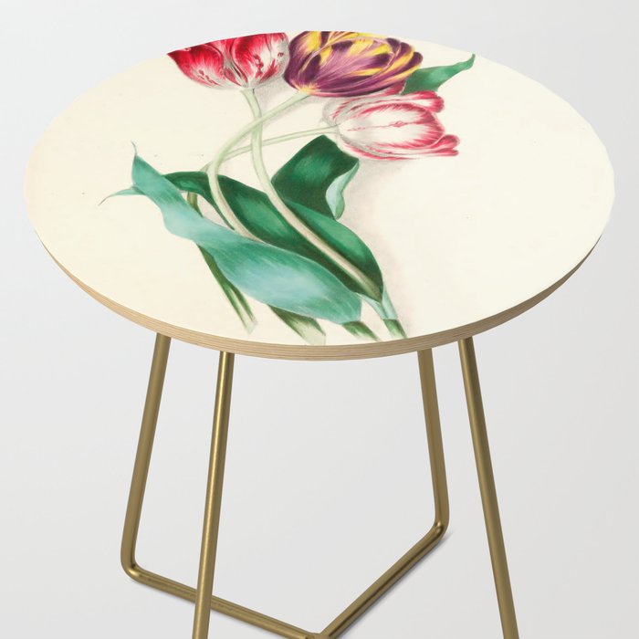 Tulips by Clarissa Munger Badger, "Floral Belles," 1866 (benefitting The Nature Conservancy) Side Table Gallery Image 2