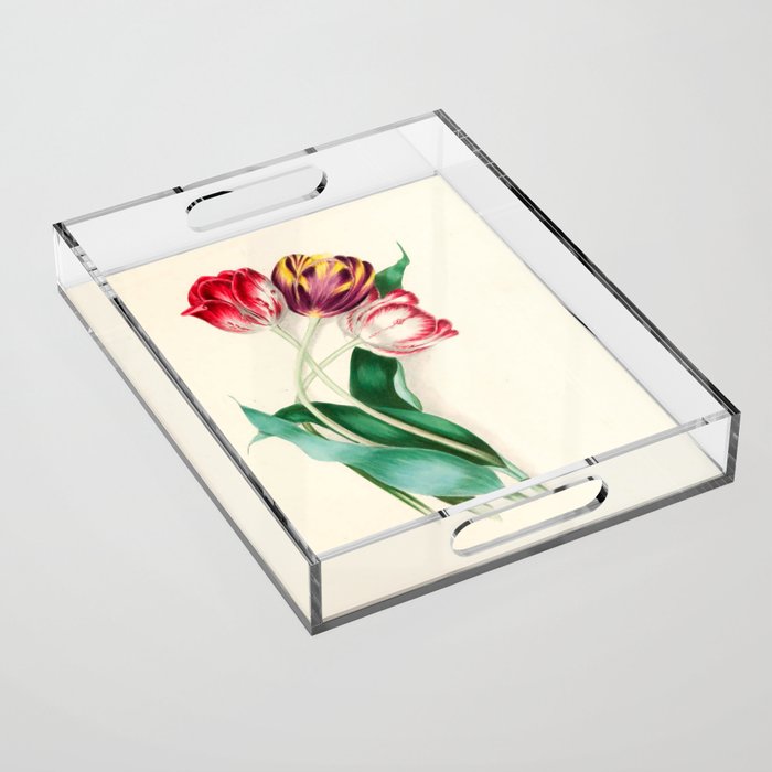 Tulips by Clarissa Munger Badger, "Floral Belles," 1866 (benefitting The Nature Conservancy) Acrylic Tray Gallery Image 1