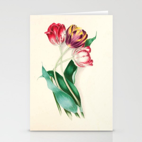 Tulips by Clarissa Munger Badger, "Floral Belles," 1866 (benefitting The Nature Conservancy) Stationery Card Gallery Image 1