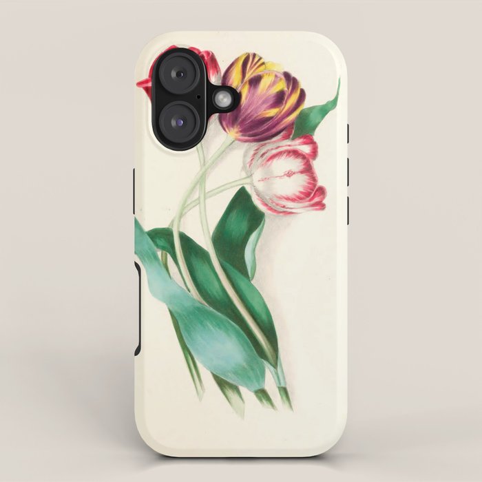 Tulips by Clarissa Munger Badger, "Floral Belles," 1866 (benefitting The Nature Conservancy) iPhone Case Gallery Image 1
