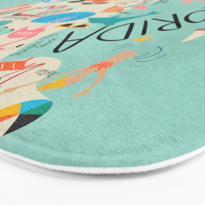 Florida State Beach Map Bath Mat Gallery Image 3