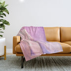 Pink And Purple Fluffy Colorful Clouds Cotton Candy Texture Throw Blanket Gallery Image 1