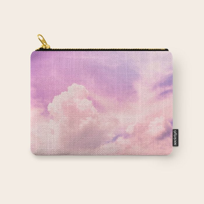 Pink And Purple Fluffy Colorful Clouds Cotton Candy Texture Carry All Pouch Gallery Image 1