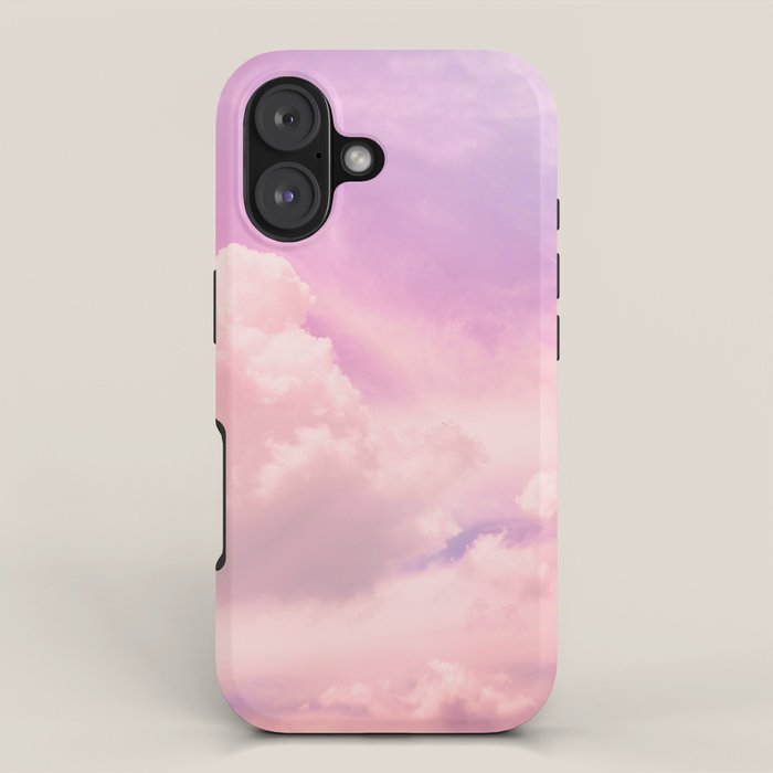 Pink And Purple Fluffy Colorful Clouds Cotton Candy Texture iPhone Case Gallery Image 1