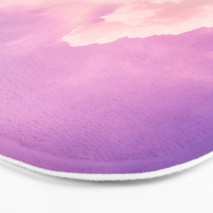 Pink And Purple Fluffy Colorful Clouds Cotton Candy Texture Bath Mat Gallery Image 3