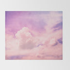 Pink And Purple Fluffy Colorful Clouds Cotton Candy Texture Throw Blanket Gallery Image 2