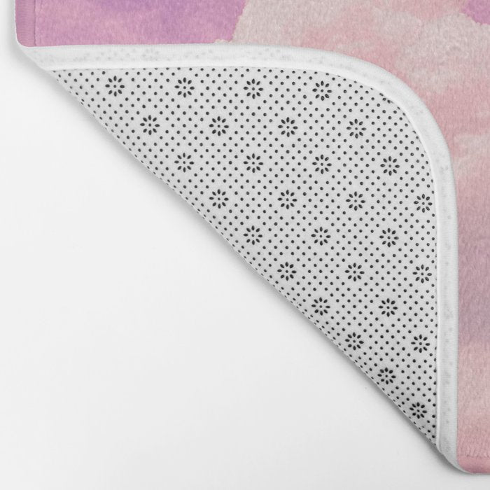 Pink And Purple Fluffy Colorful Clouds Cotton Candy Texture Bath Mat Gallery Image 2