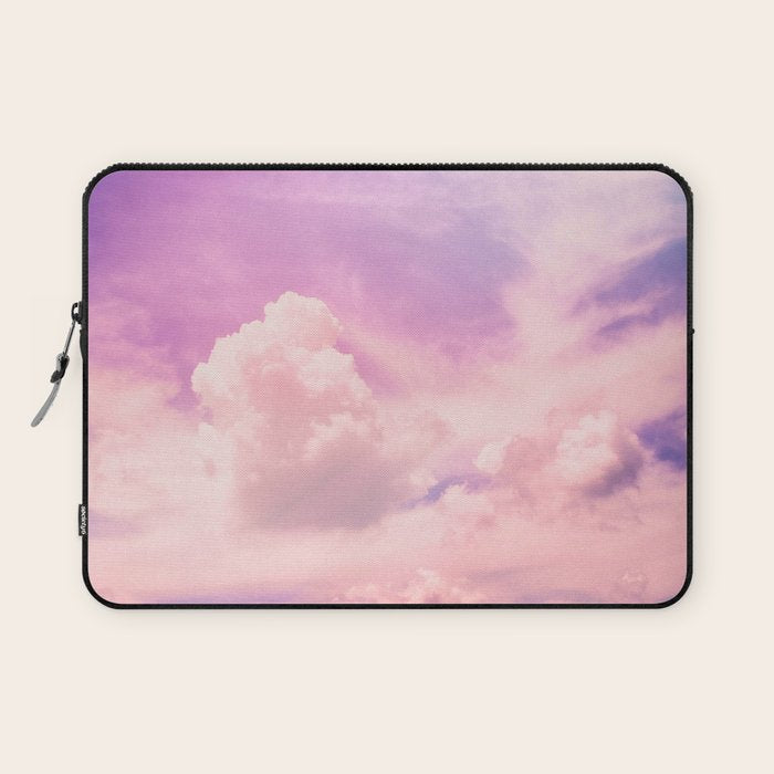 Pink And Purple Fluffy Colorful Clouds Cotton Candy Texture Laptop Sleeve Gallery Image 1