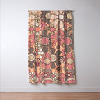 Retro Garden Gingham Flowers Vintage Pattern Peach Mauve Window Curtain Gallery Image 3