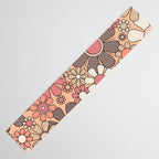 Retro Garden Gingham Flowers Vintage Pattern Peach Mauve Table Runner Gallery Image 3