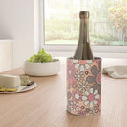 Retro Garden Gingham Flowers Vintage Pattern Peach Mauve Wine Chiller Gallery Image 4