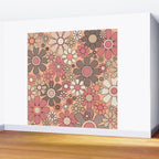 Retro Garden Gingham Flowers Vintage Pattern Peach Mauve Wall Mural Gallery Image 2
