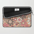 Retro Garden Gingham Flowers Vintage Pattern Peach Mauve Laptop Sleeve Gallery Image 2