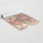 Retro Garden Gingham Flowers Vintage Pattern Peach Mauve Yoga Mat Gallery Image 2