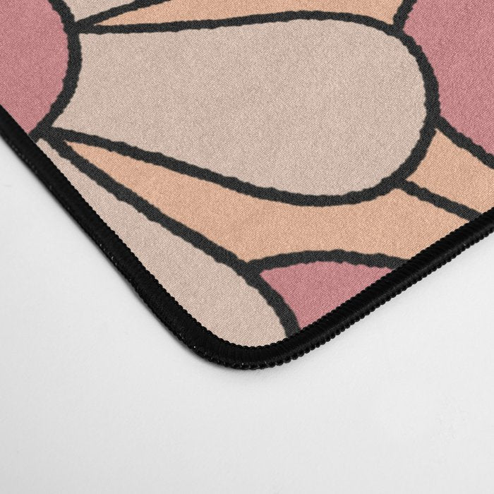 Retro Garden Gingham Flowers Vintage Pattern Peach Mauve Desk Mat Gallery Image 4