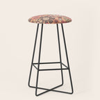 Retro Garden Gingham Flowers Vintage Pattern Peach Mauve Stool Gallery Image 1