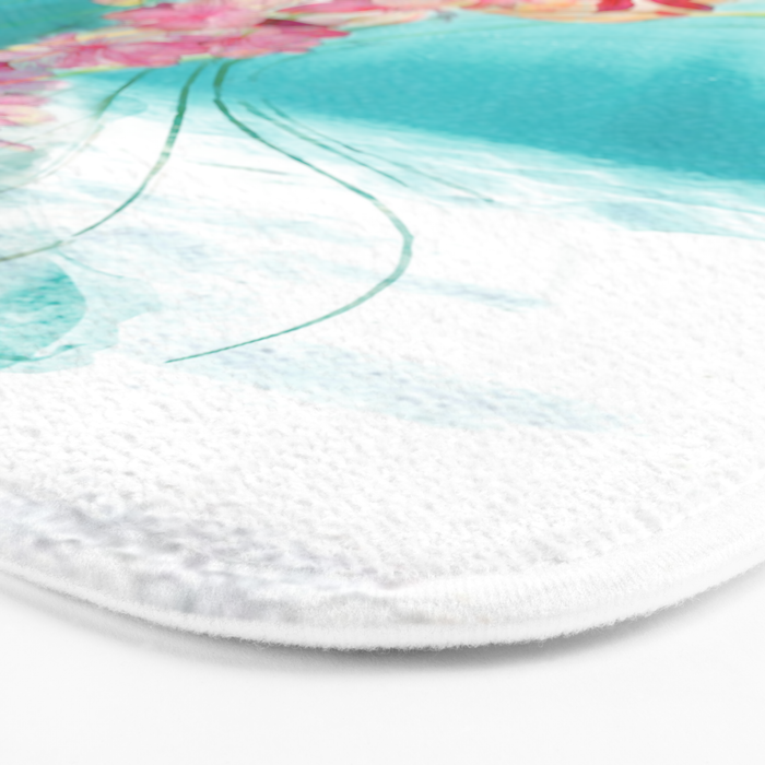 Jellyfish with Flowers Bath Mat Gallery Image 3